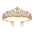 thumbnail image 1 of Corona de princesa con peines para mujer, coronas de cristal para niña, boda, graduación, disfraces de cumpleaños, accesorios para el cabello de Halloween, 1 of 4