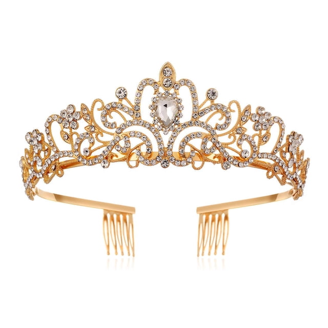 Corona de princesa con peines para mujer, coronas de cristal para niña, boda, graduación, disfraces de cumpleaños, accesorios para el cabello de Halloween