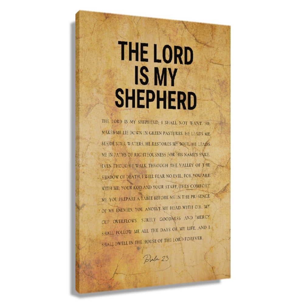 Bible Verse Psalm 23 Wall Art The Lord Is My Shepherd Poster Canvas ...