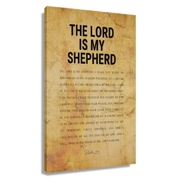 Bible Verse Psalm 23 Wall Art The Lord Is My Shepherd Poster Canvas Prints Home Decorations For Living Room Framed 20x30 in