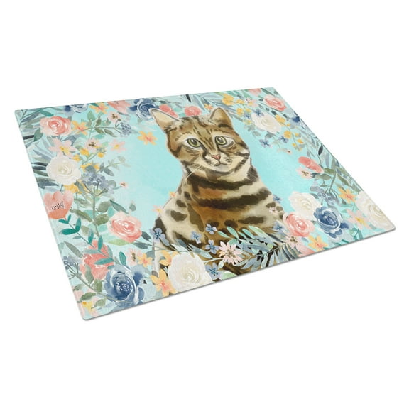 Carolines Treasures CK3389LCB Bengal Spring Flowers Glass Cutting Board Large, 12H x 16W, multicolor