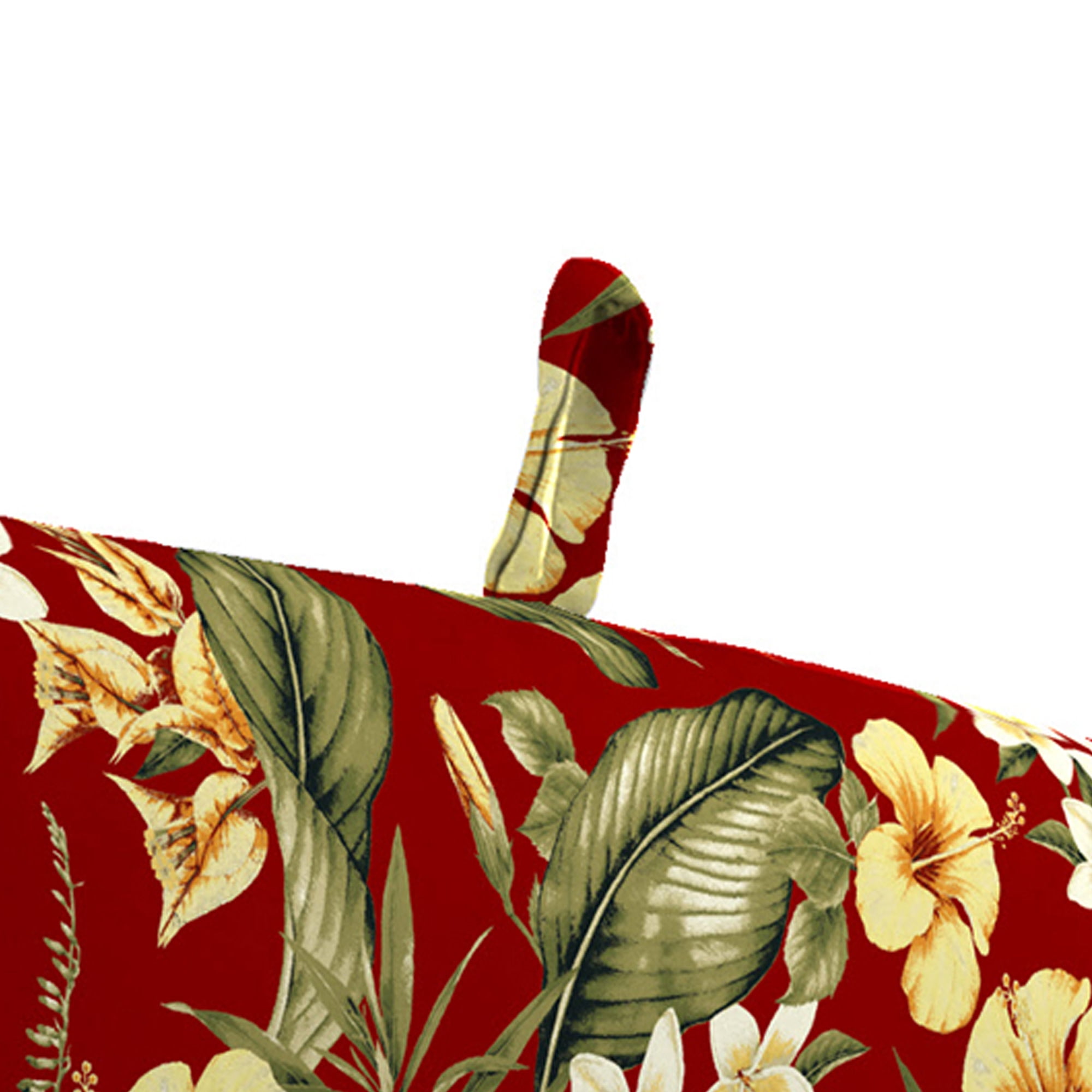 Jordan Manufacturing 44" x 22" Capulet Red Floral Rectangular Outdoor Chair Cushion with Ties and Hanger Loop