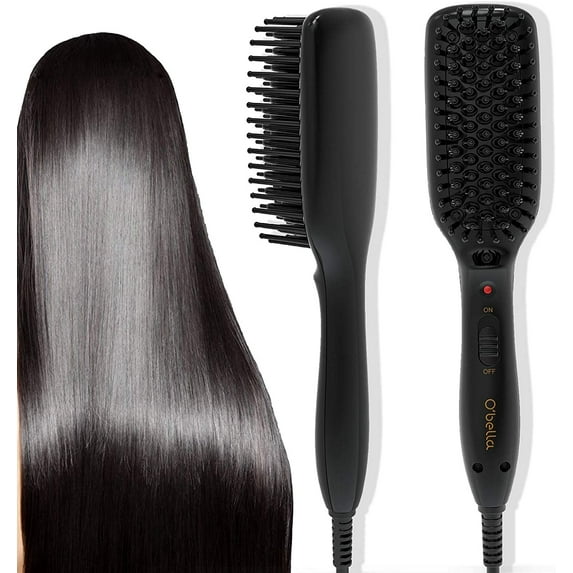 Hair Straightener Brush, 2 Mins Instant Hair Styler Electric Hot Comb Hair Straightening Irons Brush for Women Home Travel