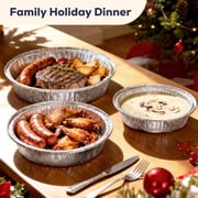 Fit Meal Prep 45 pack 9 Round Aluminum Foil Pans with Clear Dome Lids, Pie Tins Disposable 9 inch with Lids, Take Out Containers, Freezer Oven Safe Aluminum Baking Pans for Storing, Cooking, Storage