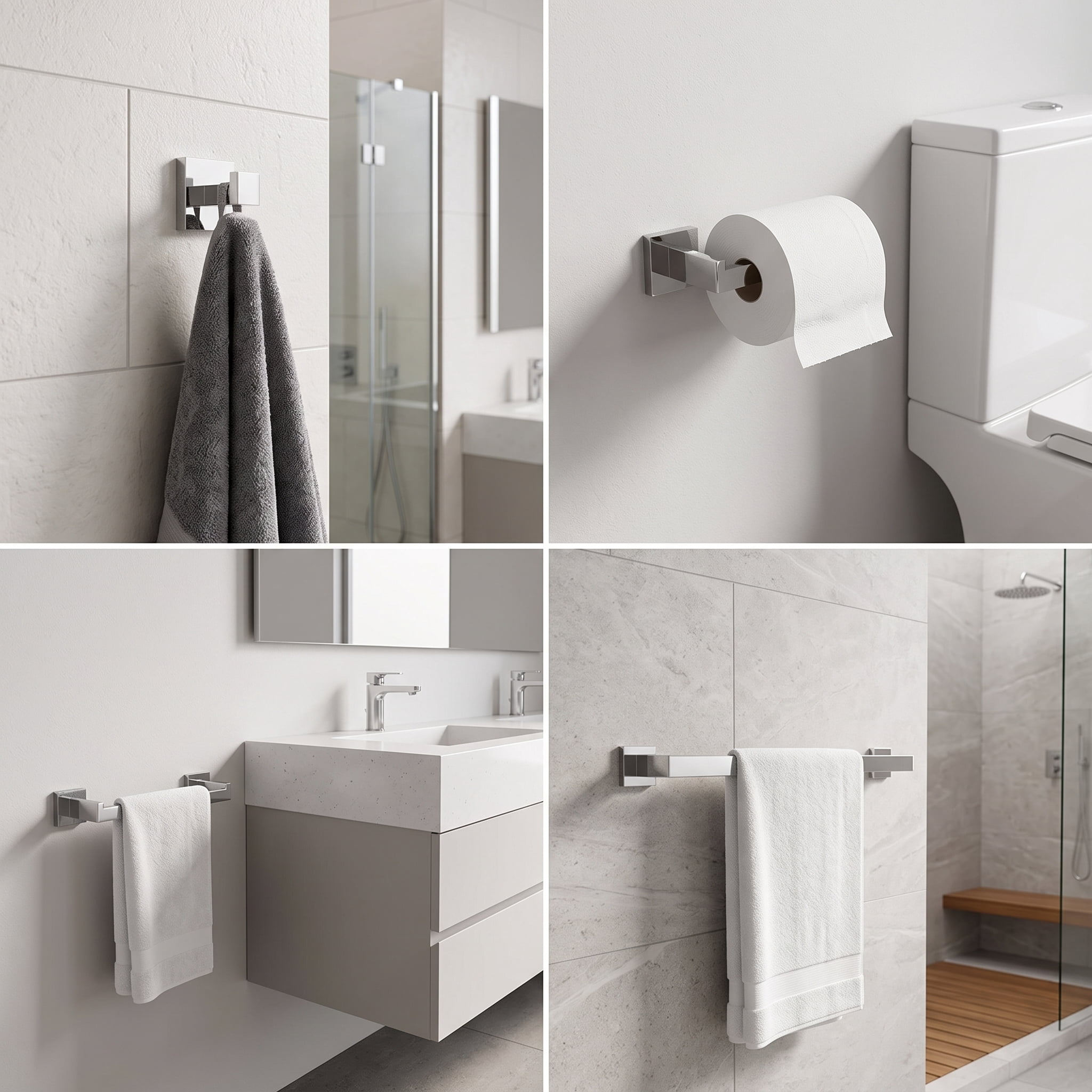 4 Piece Bathroom Hardware Set