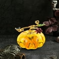 thumbnail image 6 of JoyMoreHome Hand Blown Glass Pumpkin Figurine, Artificial Pumpkin Halloween Thanksgiving Decoration for Desktops, Bookshelves and Windowsills, 6 of 6