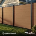 thumbnail image 2 of 6ft H x 6ft W WamBam Privacy Fence Panel, Composite Fence Kit with Aluminum Frame, Woodgrain Boards, No-Dig Install, UV Resistant Outdoor Fence for Backyard Patio or Pool, Walnut Brown BLI19114, 2 of 10