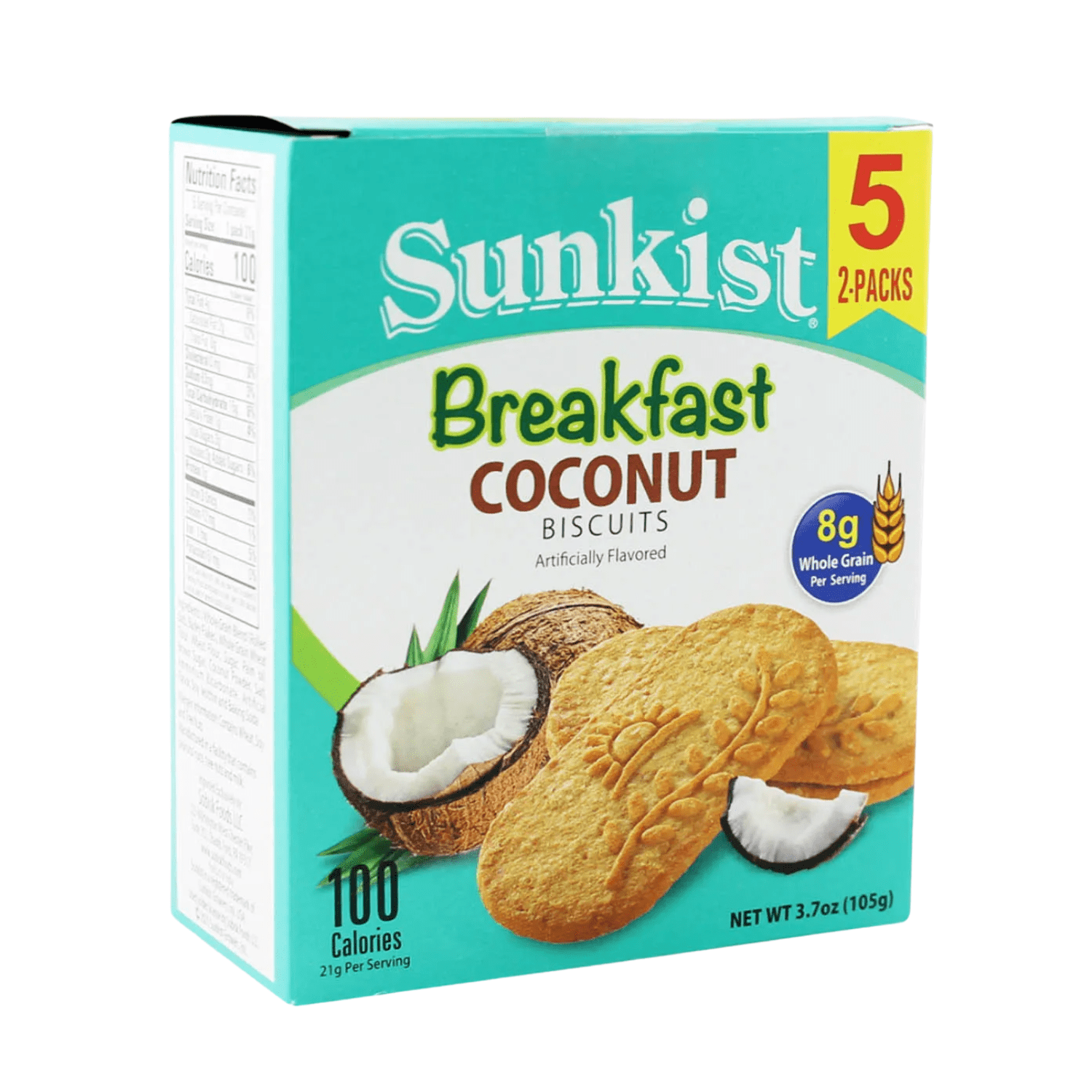 Sunkist Breakfast Biscuits Coconut Flavor Made with Whole Grain Cookies