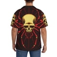 thumbnail image 3 of Susaid Red Skull Spider Print Men's Polo Shirts Button Down Short Sleeve Casual Summer Beach Vintage Shirts for Men-XX-Large, 3 of 5
