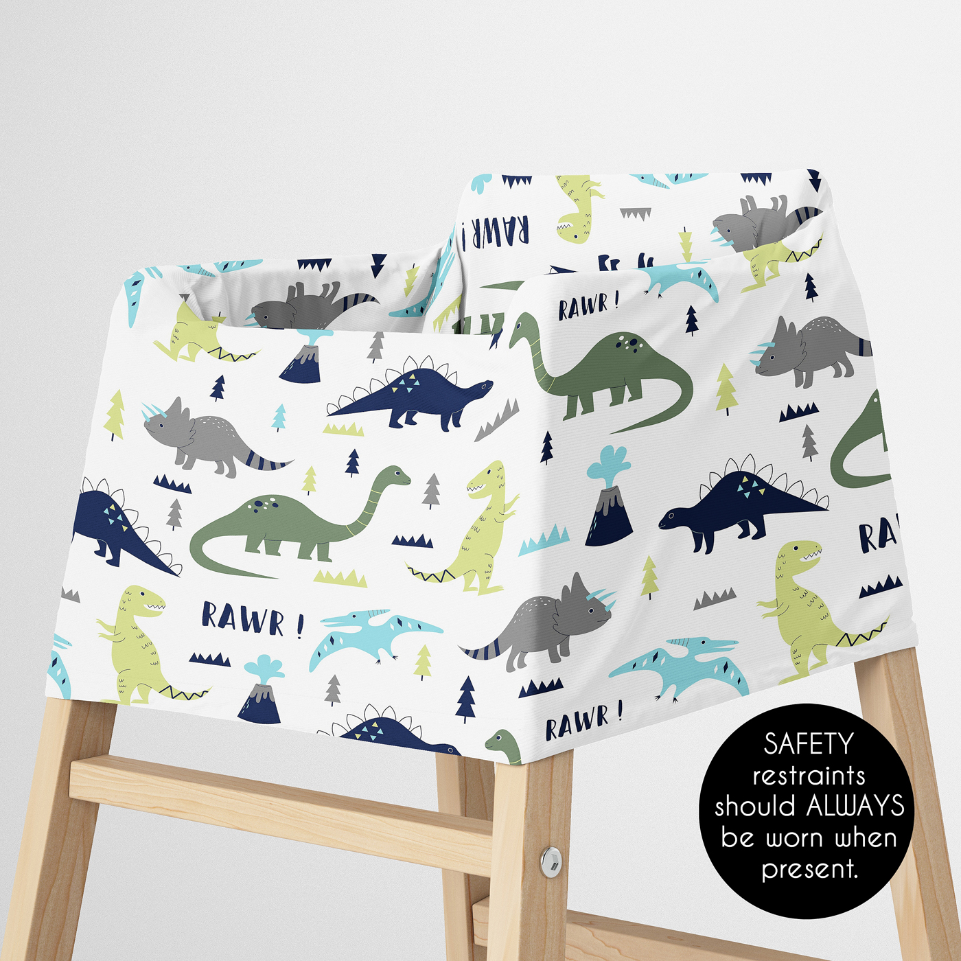 Sweet Jojo Designs Mod Dinosaur Multi Use Baby Car Seat and Nursing Cover Multicolor