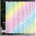 thumbnail image 3 of Ambesonne Mermaid Colors Shower Curtain, Rainbow Little Stars, 69"Wx75"L, Pale Blue Baby Pink, 3 of 4