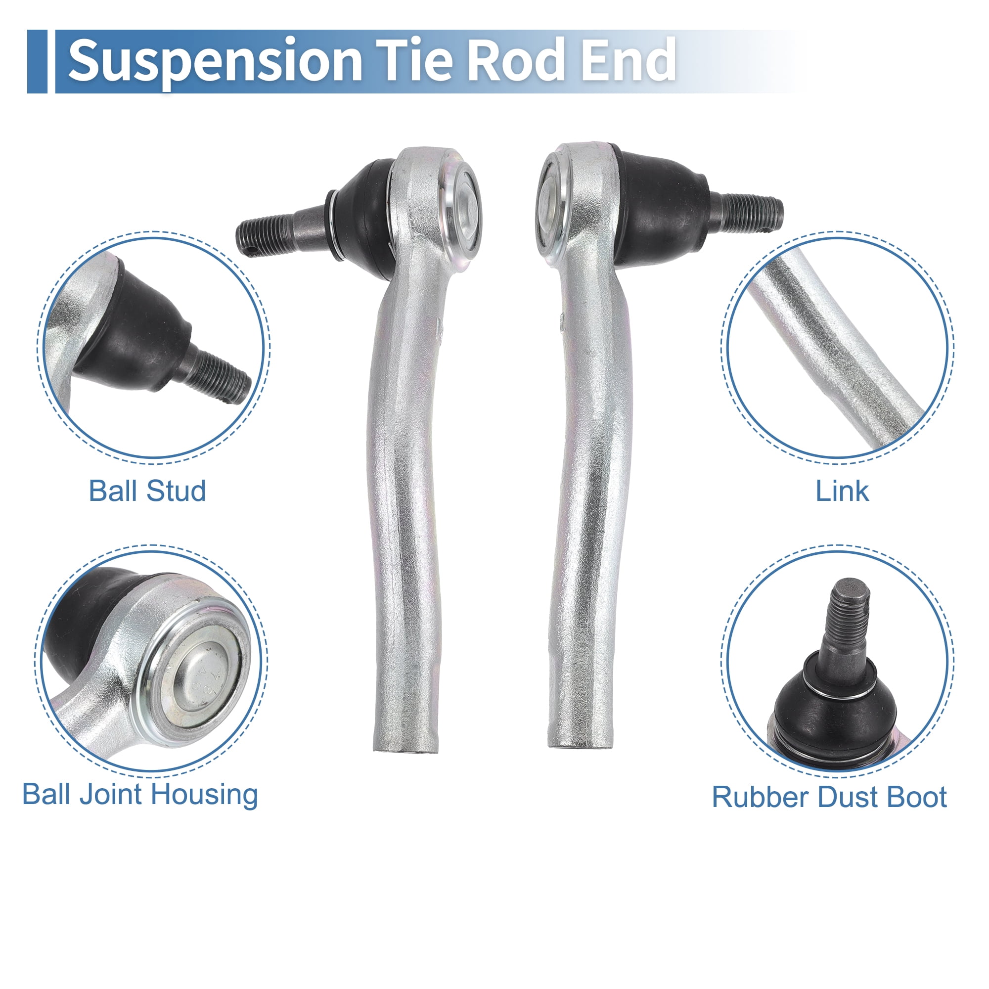 2pcs Front Outer Tie Rod Ends Kit Drag Link for Nissan Frontier