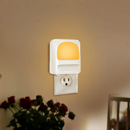 

4 Pack Plug-In Night Light Warm White LED Night Light Dusk To Sensor Adjustable Brightness Baby Room Bedroom Bathroom Kitchen Hallway Stairs US Plug