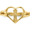 thumbnail image 5 of 14K Yellow Gold Cross In Heart Ring (Size 6) Made United States r132, 5 of 5