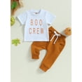 thumbnail image 2 of My First Halloween Outfit Baby Boy Pumpkin Sweatshirt Tops Pants Newborn Halloween Clothes, 2 of 8