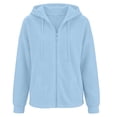 thumbnail image 4 of felwors Girls Zip Up Hoodie Kids Fashion Oversized Sweatshirt Jacket with Pockets Lightweight Preppy Sweatshirts (Light Blue,8-9 Years), 4 of 4