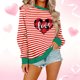 thumbnail image 1 of Xuyuer Christmas Sequins Sweatshirts Women Jolly Patch Crewneck Loose T-Shirt Xmas Long Sleeve Pullover Top, 1 of 6