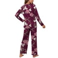 thumbnail image 3 of MINTREUS Women's Pajama Set Long Sleeve Sleepwear Ladies Soft Pjs Lounge Sets, 3 of 5