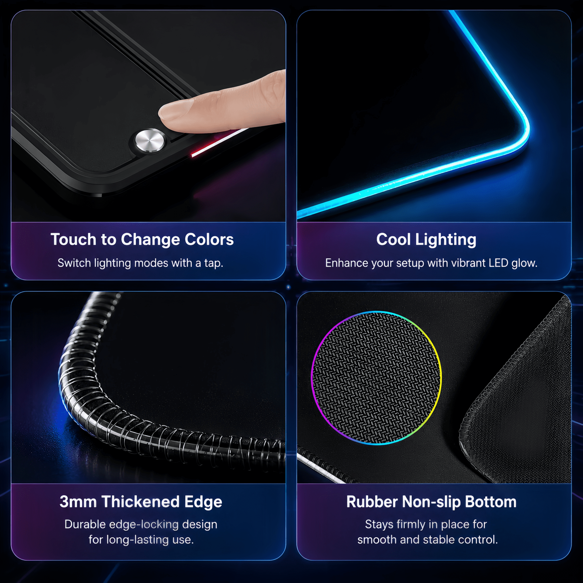 RGB Gaming Mouse Pad with Wireless Charging 15W,Large Laptop Led Mouse Pad,6 Light Modes Keyboard Pad with Phone Holder & Non-Slip Rubber Base,Waterproof Mousepad for Gaming Home Office