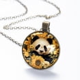 thumbnail image 6 of Panda Sunflower Necklace Personalized Custom Photo Round Pendant Adjustable Stainless Steel Necklaces with Gift Box for Men Women Mothers Valentine's Jewelry Gift, 6 of 6