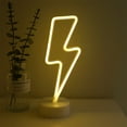 thumbnail image 6 of Meggemo LED Neon Lightning Bolt Sign Wall Art Electric Flash Shape Glow Lamp Bedroom Game Room Home Bar Party Decorative Modern Accent, 6 of 6
