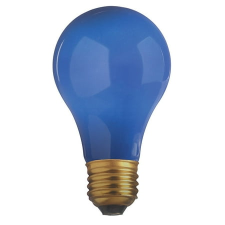 130v T10 E26 Medium Base - Satco S4985 60W 130V A19 Ceramic Blue E26 Base Incandescent light bulb