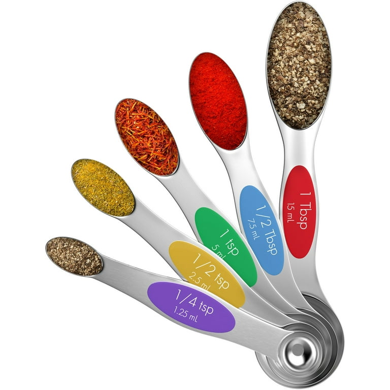  Magnetic Measuring Spoons Set of 5 Stainless Steel