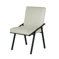 thumbnail image 2 of Weston Home Bedford Black Finish Metal Ivory Fabric Dining Chair, Set of 2, 2 of 6