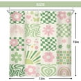 thumbnail image 5 of Retro Cute Green Pink Flower Shower Curtain 72Wx72H Inch Abstract 70s Danish Pastel Checkered Rainbow Groovy Shower Curtain Bathroom Set Girls Waterproof Bath Decoration Accessories Home Decor, 5 of 6