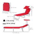 thumbnail image 3 of Outsunny Chaise Longue d'Extérieur, Chaise Longue Pliante Réglable, Rouge, 3 of 10