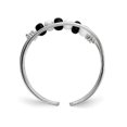 thumbnail image 2 of 925 Sterling Silver Noir Blanc Perled Réglable Orteil Anneau Ouvert Midi, 2 of 9