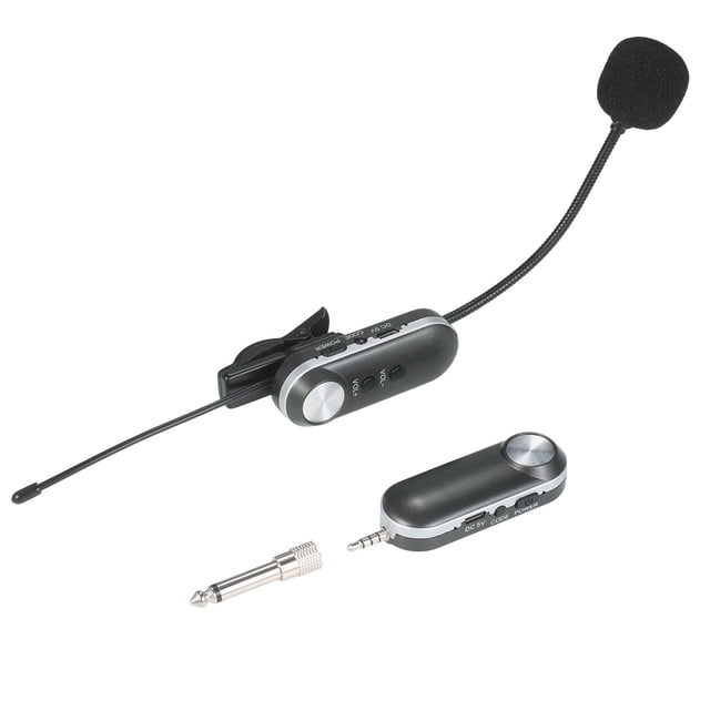 Micrófono inalámbrico Auriculares UHF Micrófono inalámbrico Micrófono de instrumento Micrófono de alta fidelidad omnidireccional Sistema de micrófono de instrumento inalámbrico Receptor y transmisor T Tomshoo Micrófono inalámbrico