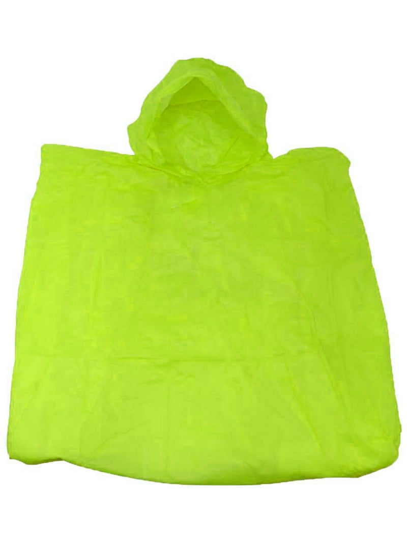 RAIN GUARD 10 Mil Neon Green Vinyl Rain Poncho with Hood