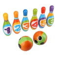 thumbnail image 2 of Juego de juguetes de bolos para niños juguete interactivo de bola de bolos para niños pequeños algodón suave colorido de PU para interiores, 2 of 8