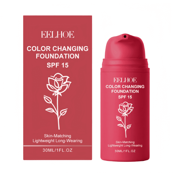 Color Changing Foundation – Foundation Professional Makeup Full Coverage Fast Base Self-Adjusting Tone for Perfect Match, Hydrating Medium Coverage, Smooths Fine Lines & Wrinkles (1PCS)