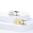 thumbnail image 6 of PicturesOnGold.com Exclusive Monogram Overlapping Initial Cufflinks - Sterling Silver 3/4 Inch Tall - Stylish Jewelry Memory Gifts for Men, 6 of 7