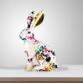 thumbnail image 1 of Modern Rabbit Statue Colorful Painted figurine rabbit Rabbit decor home Ornament Resin Bunny Model, 1 of 8