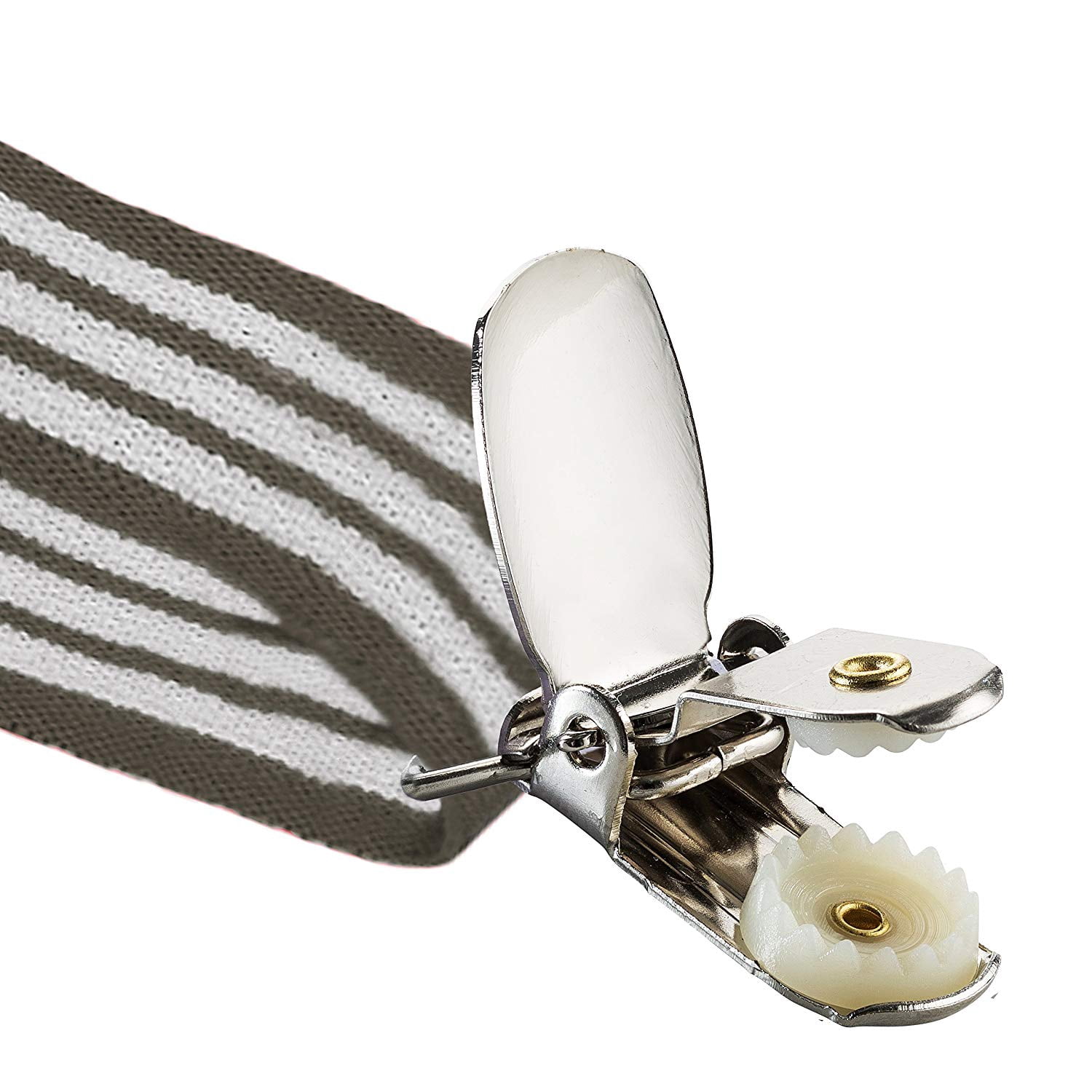 Hold’em 1" Teens & Men Suspender and Bow Tie Set Pre-Tied Bow Tie - Striped Grey and White
