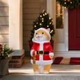 thumbnail image 5 of CHJK Christmas Santa Cat Resin Figurine, 8Inch Cute Smiling Orange Tabby In Santa Outfit Holding Bell, Tabletop Statue for Holiday Porch Mantel Home Indoor Decor, 5 of 7