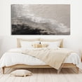 thumbnail image 2 of Large white and brown abstract painting, white 3D textured wall art, white and black minimalist painting, white wall art decor,(91*183cm)36*72 Inches,Unstretched,Frameless, 2 of 4