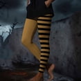 thumbnail image 6 of GERsome Women's Striped Leggings Full Ankle Length Tights Halloween High Waist Tight Pants Size L, 6 of 9