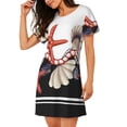 thumbnail image 2 of Vsdgher Motif Étoiles de Mer Coquillages Chemise de Nuit à Manches Courtes Col Rond Mignonne Robe de Nuit Confortable, 2 of 6