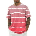 thumbnail image 1 of Camisetas de Manga Corta para Hombre, Blusa Casual de Cuello Redondo de Impresión de Gradiente, Camiseta Deportiva de Poliéster de Moda, 1 of 2