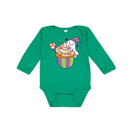 

Inktastic Ghost Cupcake Gift Baby Boy or Baby Girl Long Sleeve Bodysuit