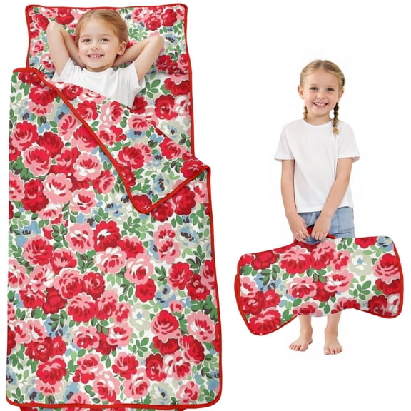 Pioneer Flower Floral Print Pattern Toddler Nap Mats for Kids Preschool,Sleeping Mat Bag or Kids,Toddler Sleeping Bag,Toddler Nap Mat or Daycare
