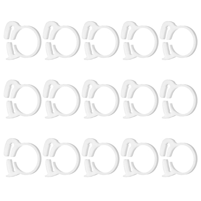 Uxcell 15pcs Doble Clip de Sujeción 28.8-34mm Abrazaderas de Plástico de Alta Resistencia Kit de Abrazaderas Ajustables para Plomería Automotriz Línea de Combustible, Blanco