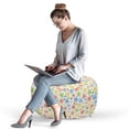 thumbnail image 2 of Art Pouf Cover with Zipper, Colorful Star Motifs in Different Sizes, Soft Decorative Fabric Unstuffed Case, 30" W X 17.3" L, Multicolor, by Ambesonne, 2 of 5