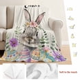 thumbnail image 5 of Happy Easter Bunny Blanket Soft Cozy Warm Throw Blanket for Couch, Plush Fuzzy Flannel Fleece Blankets for Sofa, Spring Floral Rabbit Vintage Bed Blankets Lightweight Gifts for Women, 30"x40", 5 of 9
