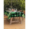 thumbnail image 2 of Outdoor Tablecloth with Umbrella Hole and Zipper, St. Patrick's Day Rectangle Table Cloth 54x80 Inch Waterproof Tablecloth, Green Shamrocks Truck Black Buffalo Plaid Picnic Table Cover for Patio, 2 of 7