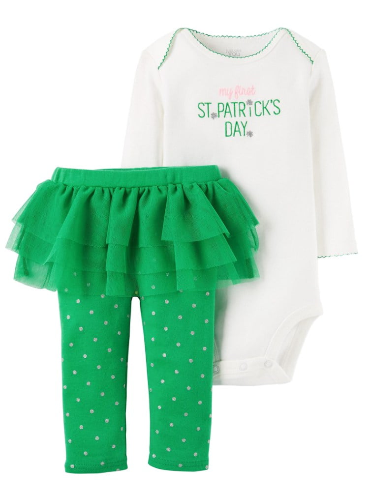 baby girl shamrock outfit